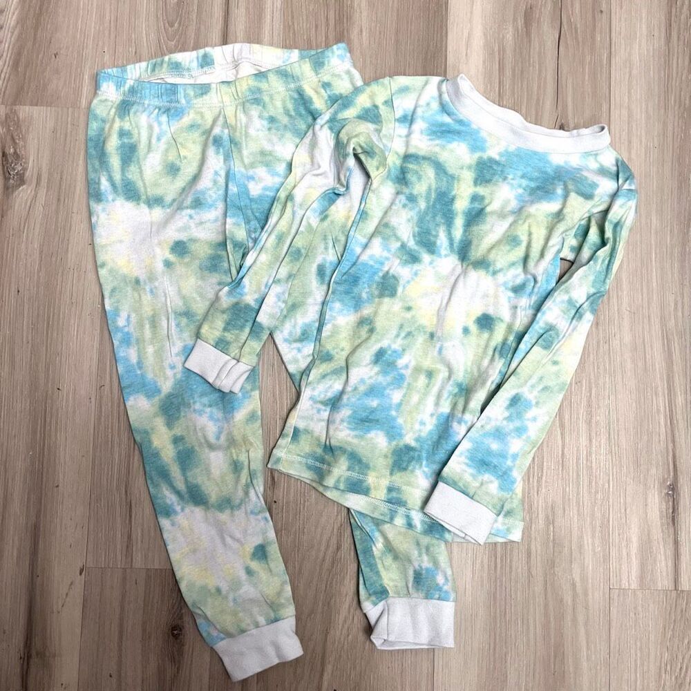 Burt’s Bees‎ PJ Set Kids 4T Tie Dye Print Long Sleeve and Pant Snug Fitting